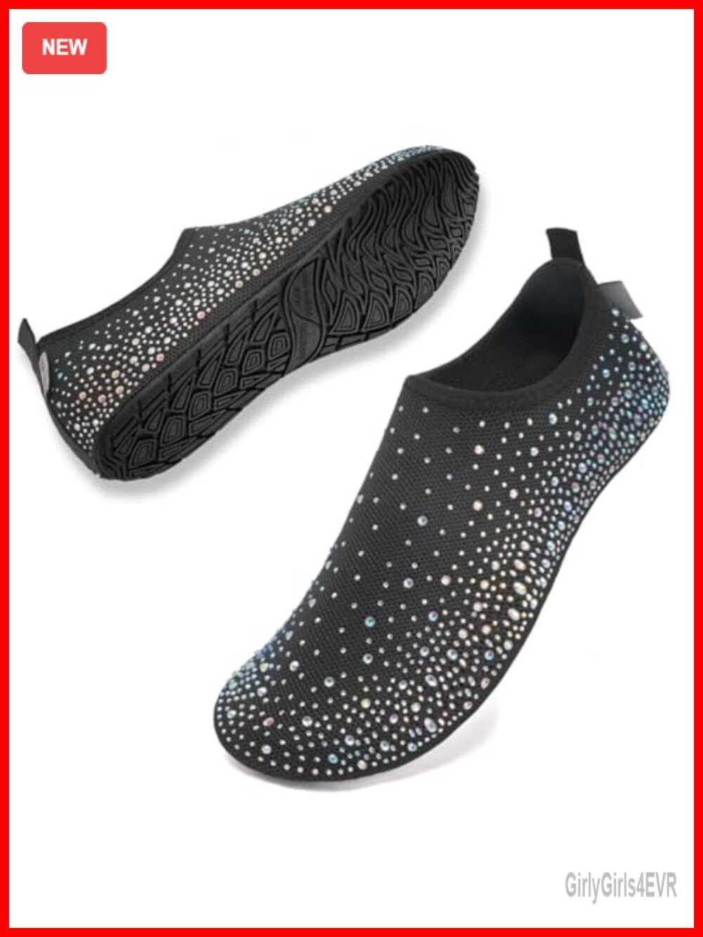 Womens Barefoot Water Shoes Slip-On Aqua Socks Non-Slip TPR Sole for Beach Swim